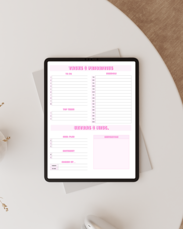 eightyplans bubblegum digital planner preview on ipad